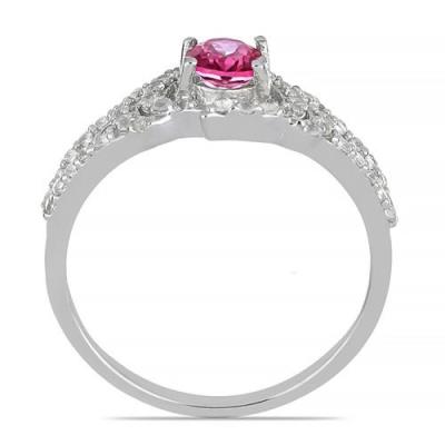 BUY REAL PINK TOPAZ GEMSTONE CLASSIC RING IN STERLING SILVER